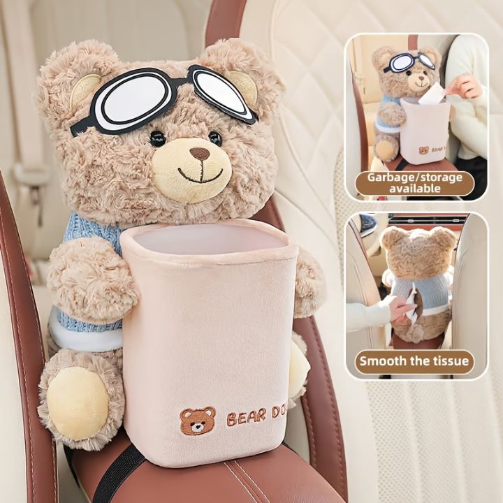 Distributeur de mouchoirs en peluche – Rangement pratique pour voiture