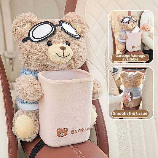 Distributeur de mouchoirs en peluche – Rangement pratique pour voiture