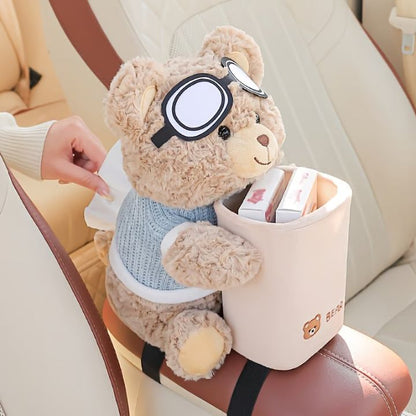 Distributeur de mouchoirs en peluche – Rangement pratique pour voiture